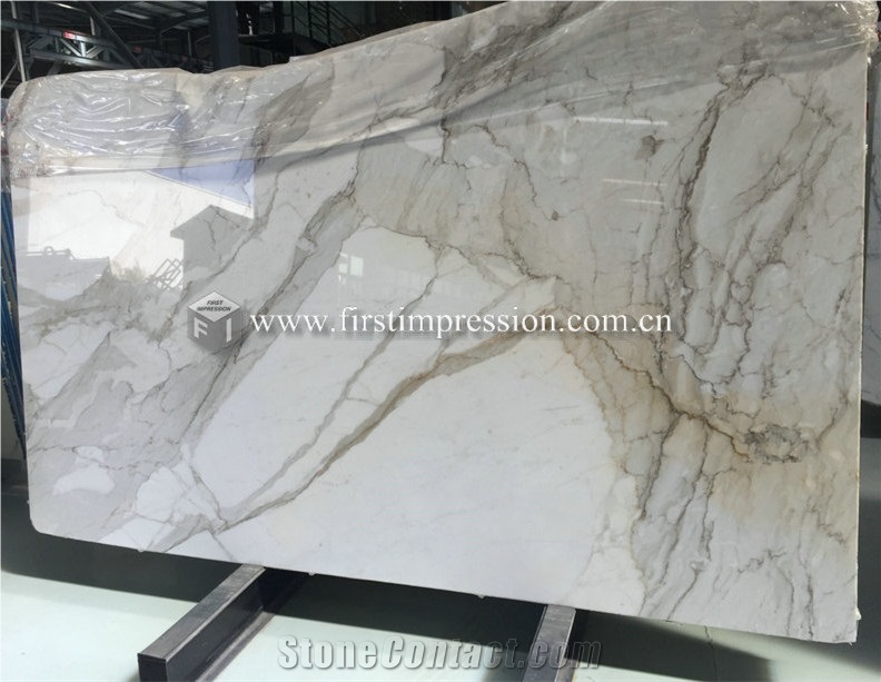 Hot Italy Calacatta Gold Marble Slab for Bookmatch