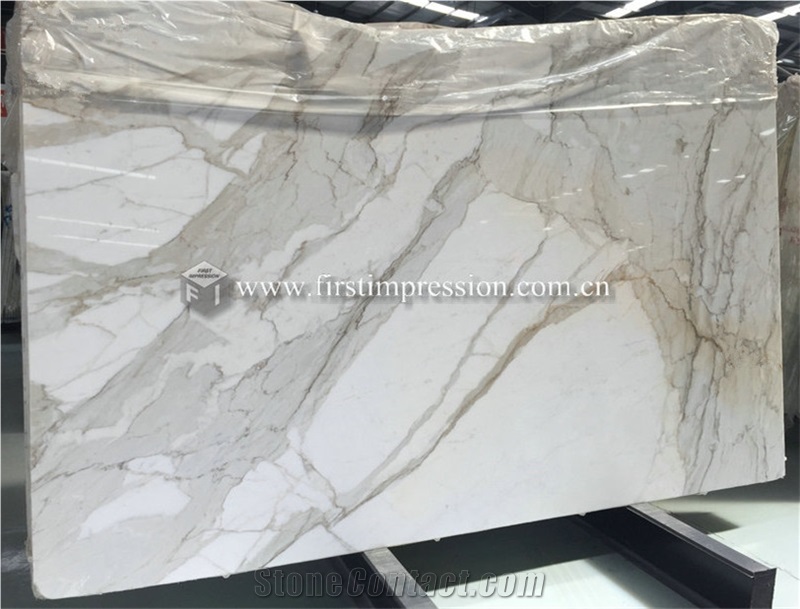 Hot Italy Calacatta Gold Marble Slab for Bookmatch