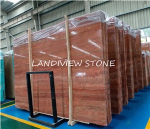 Elazig Rose River Red Travertine Tiles Slabs