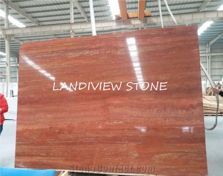 Elazig Rose River Red Travertine Tiles Slabs