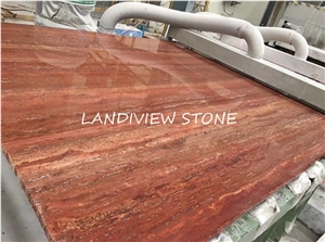 Elazig Rose River Red Travertine Tiles Slabs
