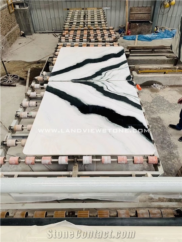 Panda White Marble Bookmatched Big Slabs