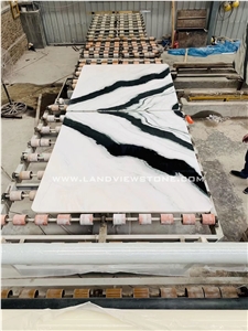 Panda White Marble Bookmatched Big Slabs