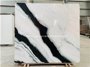 Panda White Marble Bookmatched Big Slabs