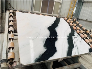 Panda White Marble Bookmatched Big Slabs