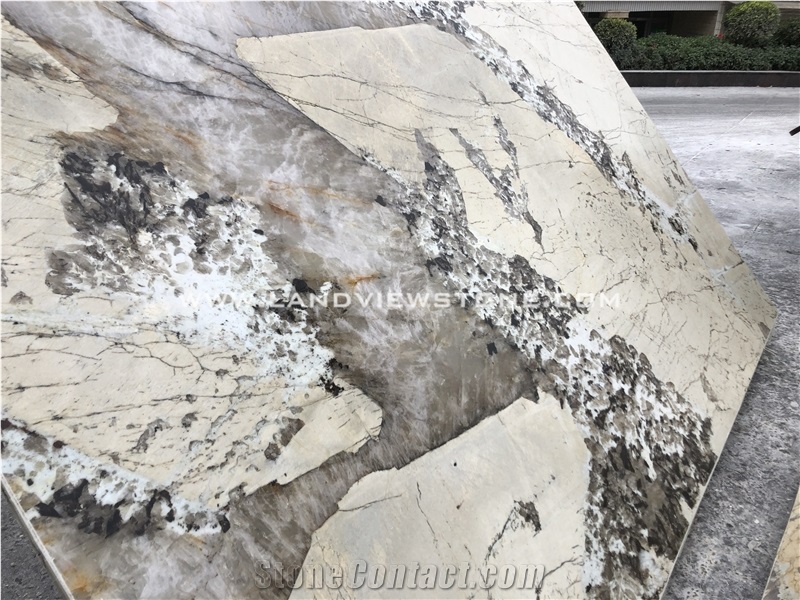 Pandora White Ivory Beige Granite Slabs Tiles