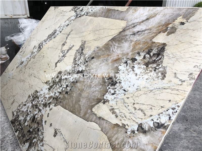 Pandora White Ivory Beige Granite Slabs Tiles