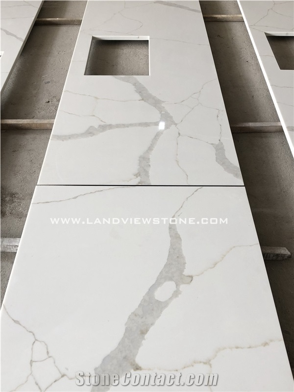 White Quartz Calacatta Gold Vanity Countertops