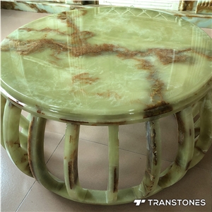 Translucent Resin Panel Green Artificial Onyx Vase