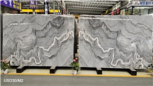 China Bruse Grey Marble Slab Bookmatch Wall Panels