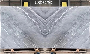 China Bruse Grey Marble Slab Bookmatch Wall Panels