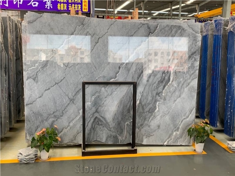 China Bruse Grey Marble Slab Bookmatch Wall Panels