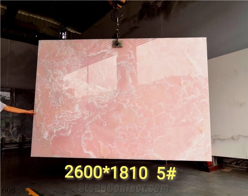 Iran Pink Onyx Slab for Artifacts Decorative Items