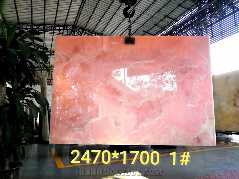 Iran Pink Onyx Slab for Artifacts Decorative Items