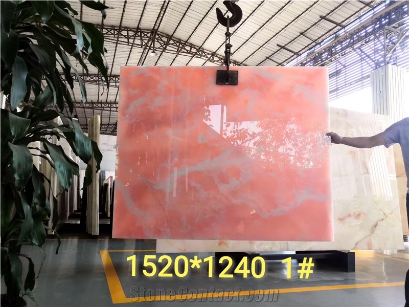 Iran Pink Onyx Slab for Artifacts Decorative Items
