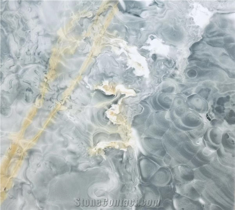 Natural Jade Gold Blue Oniks in China Stone Market