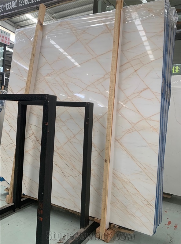 Red Line White Jade Marble Red Spider Marble Slabs