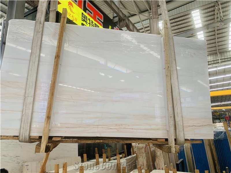 Red Line White Jade Marble Red Spider Marble Slabs