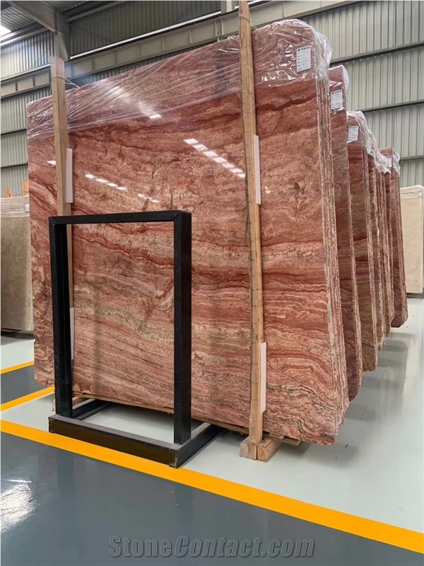 Rosso Persiano Taebris Travertin D`Iran Rouge Slab