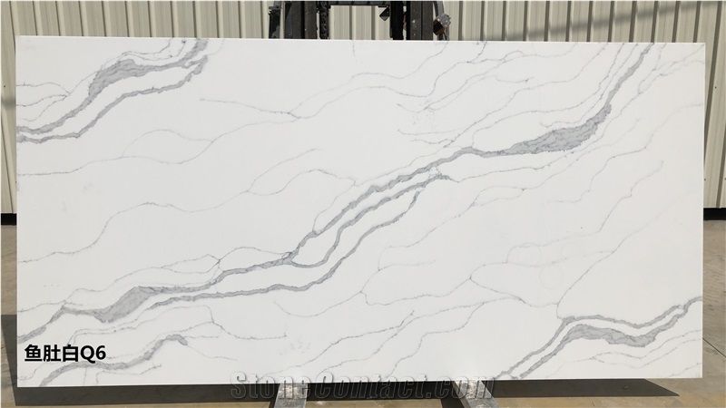 Artificial Calacatta Quartz Stone White Slab Price