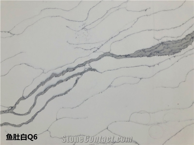 Artificial Calacatta Quartz Stone White Slab Price