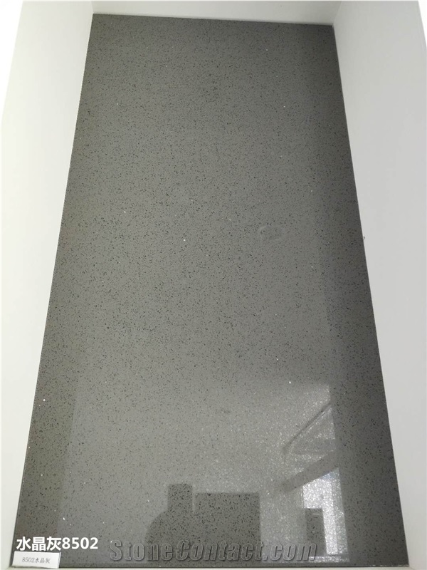 Artificial Quartz Stone Grey Slabs Wall Tiles
