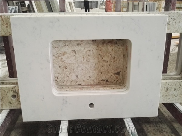 Artificial Stone Carrara White Quartz Countertop