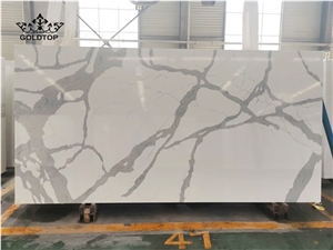 Caesarstone Big Pattern White Calacatta Quartz Slab
