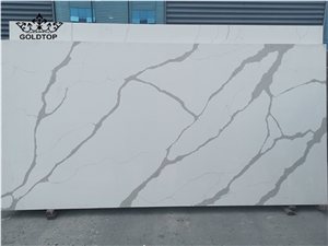 Caesarstone Big Pattern White Calacatta Quartz Slab