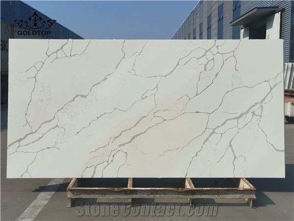 Caesarstone Big Pattern White Calacatta Quartz Slab
