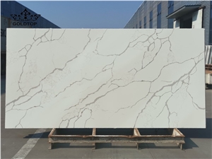 Caesarstone Big Pattern White Calacatta Quartz Slab