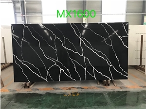 Caesarstone Black Clacatta Quartz Slab Polished