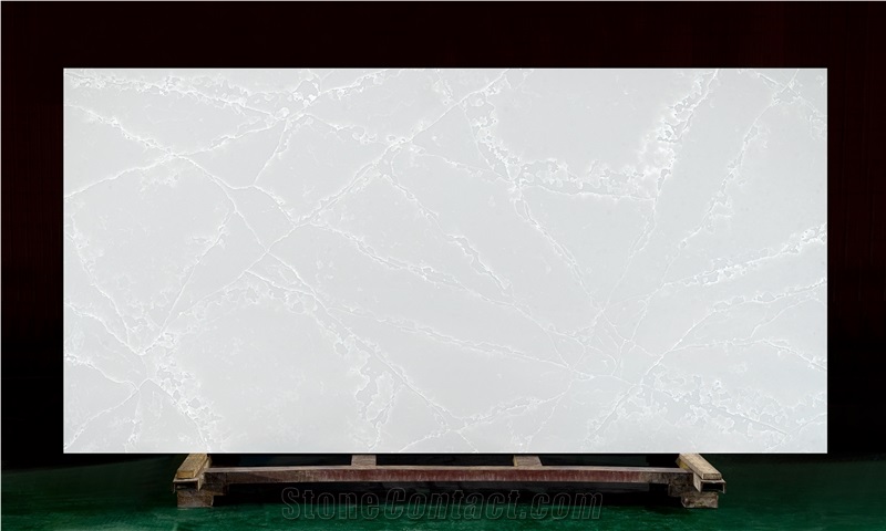 Caesarstone Light Grey Calacatta Quartz Stone Slab