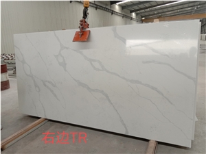 Calacatta White Quartz Kitchen Slab Stone