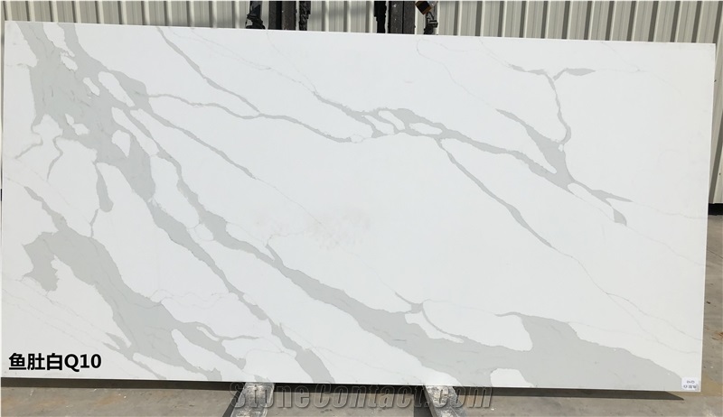 Calacatta White Quartz Stone for Bathroom Counter Top