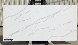 Calacatta White Quartz Stone for Bathroom Counter Top