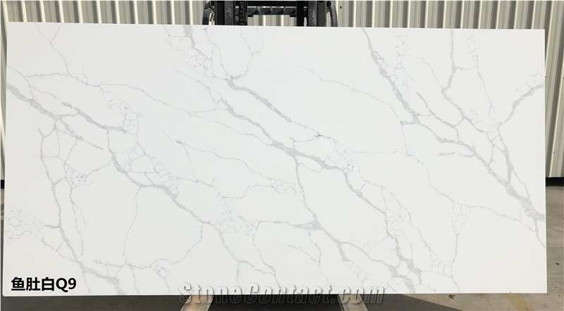 Calacatta White Quartz Stone for Bathroom Counter Top