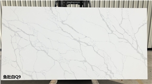 Calacatta White Quartz Stone for Bathroom Counter Top