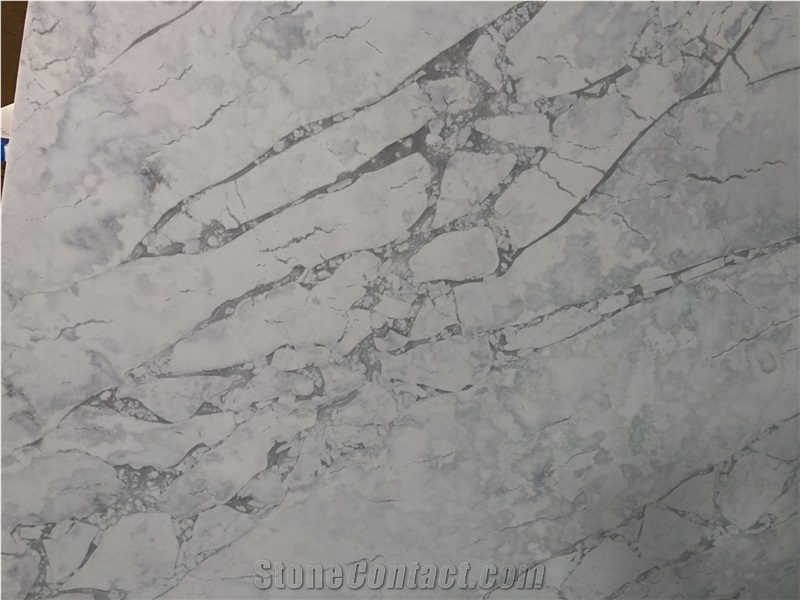 Calacatta White Quartz Stone for Bathroom Counter Top