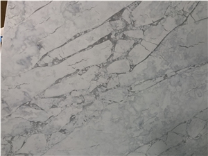 Calacatta White Quartz Stone for Bathroom Counter Top