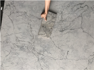 Calacatta White Quartz Stone for Bathroom Counter Top