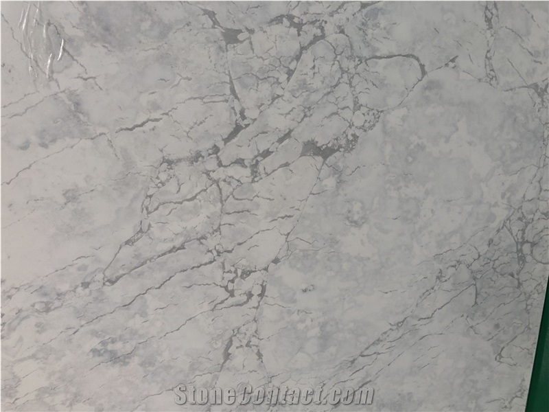 Calacatta White Quartz Stone for Bathroom Counter Top