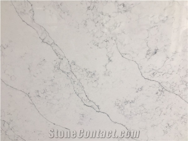 Calacatta White Quartz Stone for Bathroom Counter Top