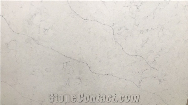 Calacatta White Quartz Stone for Bathroom Counter Top
