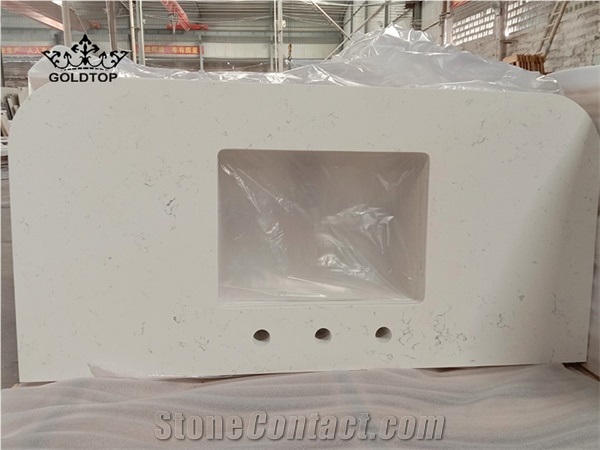 Carrara White Quartz Countertops for Bath