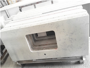 Carrara White Quartz Kitchen Countertops