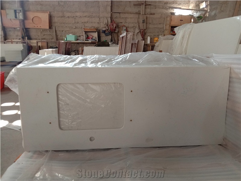 Carrara White Quartz Kitchen Countertops