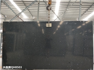 Crystal Blacak Artificial Quartz Stone Slabs