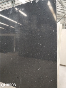 Crystal Blacak Artificial Quartz Stone Slabs