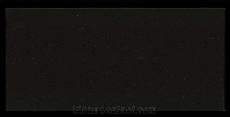 Crystal Black Galaxy Quartz Kitchen Slabs